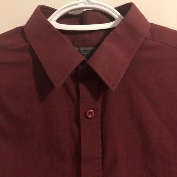 Burton London burgundy button up shirt - Picture 5 of 9